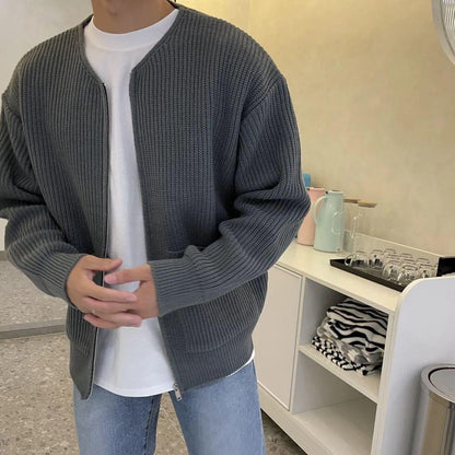 Cardigan homme tricoté avec fermeture zippée