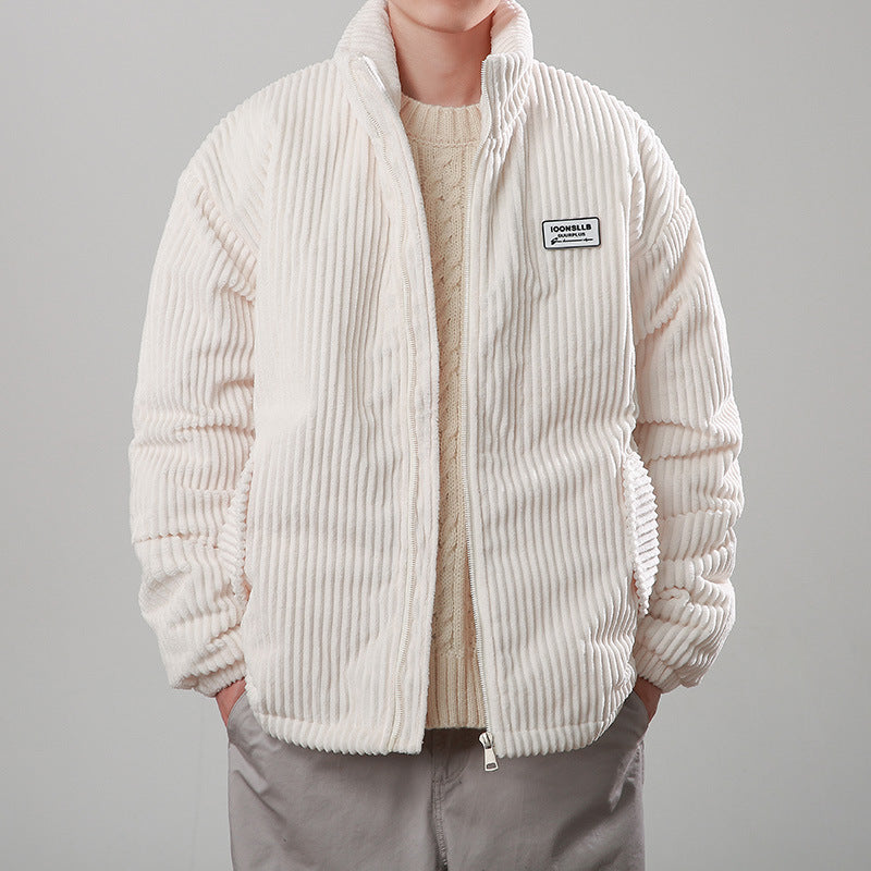 Manteau d’hiver en velours côtelé rembourré en coton
