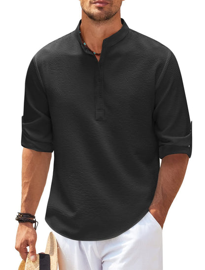 Chemise décontractée pour homme à manches longues