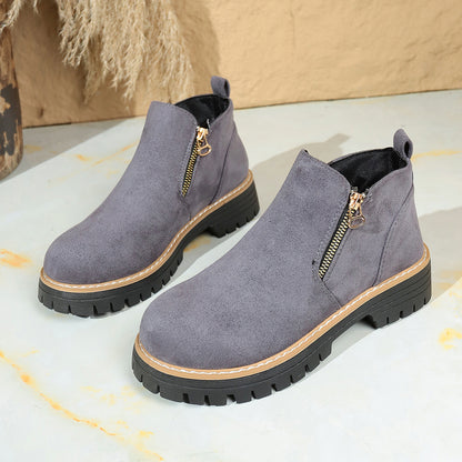 Bottines tendance pour femme avec fermeture éclair latérale.