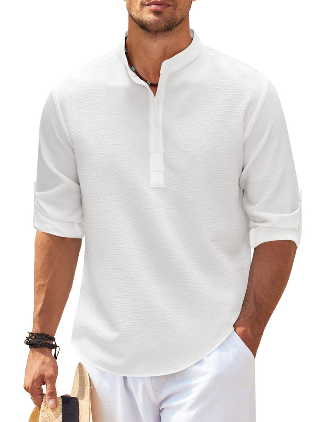 Chemise décontractée pour homme à manches longues