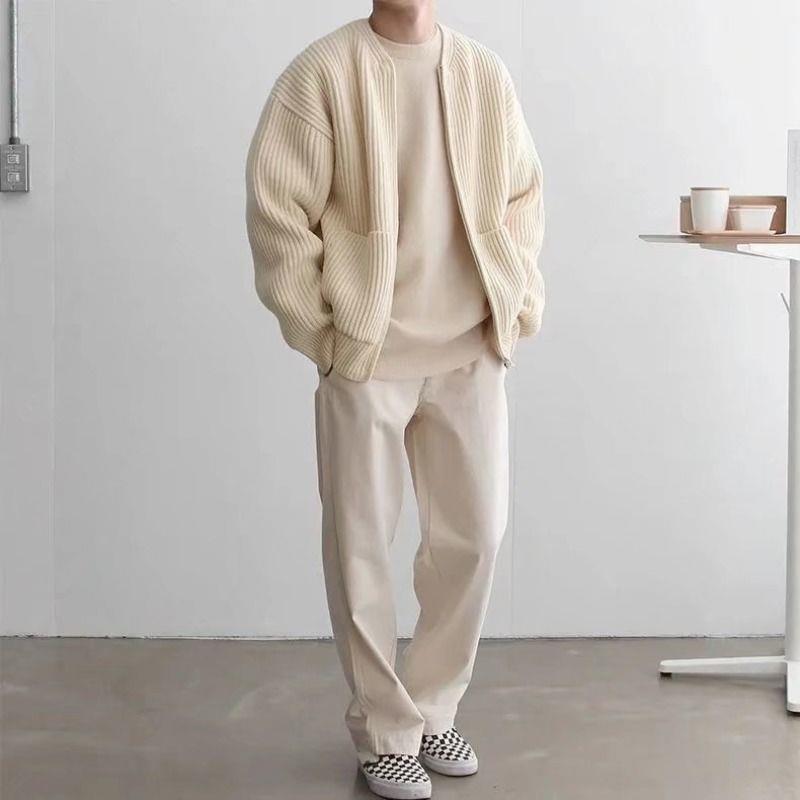 Cardigan homme tricoté avec fermeture zippée