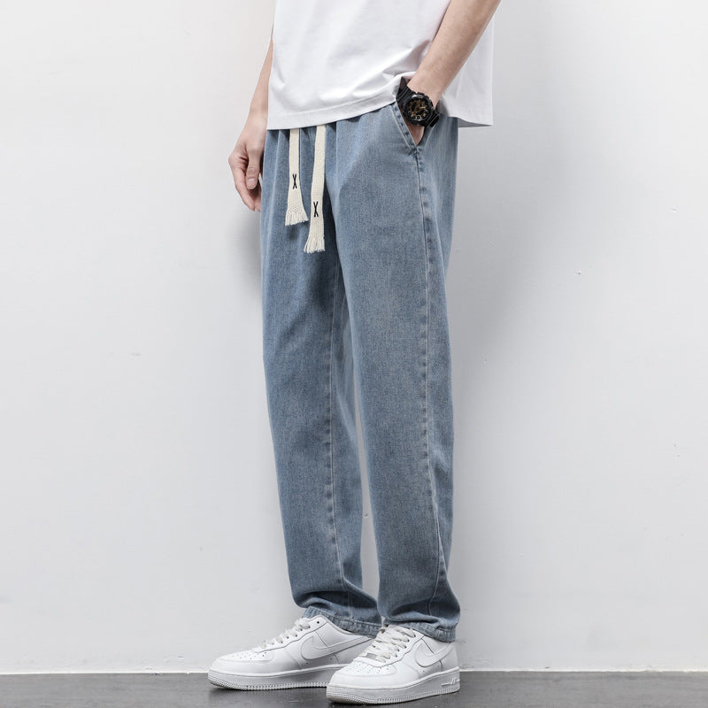 Pantalon jean d’été ample à jambes larges