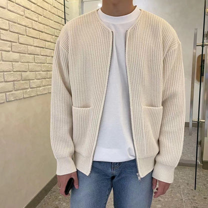 Cardigan homme tricoté avec fermeture zippée