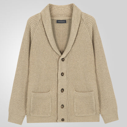 Cardigan homme tricoté à col à revers,