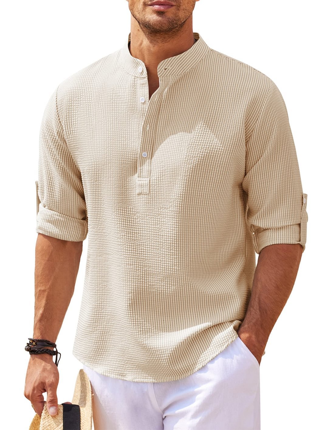 Chemise décontractée pour homme à manches longues