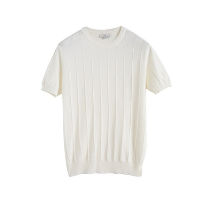 T-shirt tricoté à manches courtes pour homme