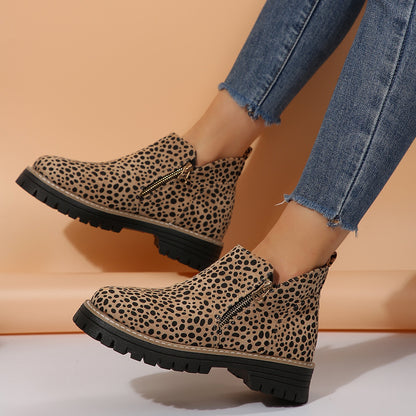 Bottines tendance pour femme avec fermeture éclair latérale.