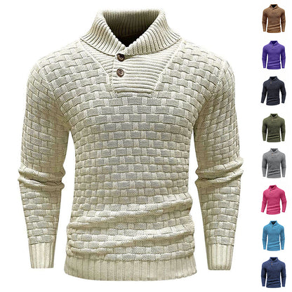 Pull homme slim à col roulé