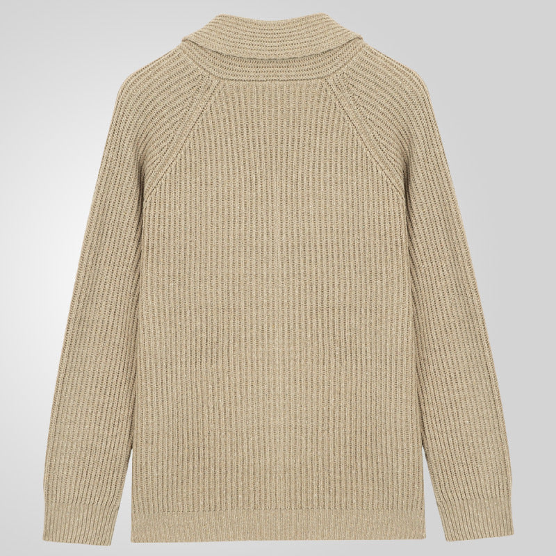 Cardigan homme tricoté à col à revers,