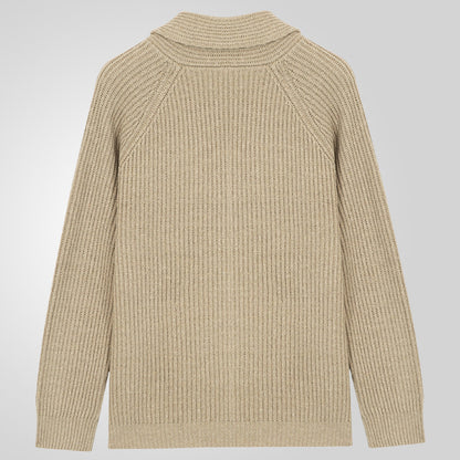 Cardigan homme tricoté à col à revers,