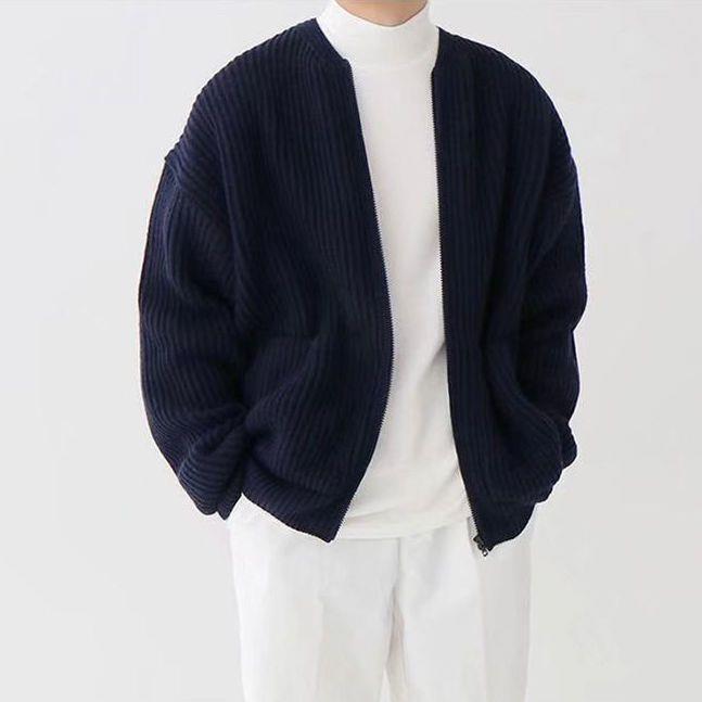 Cardigan homme tricoté avec fermeture zippée