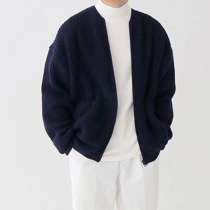 Cardigan homme tricoté avec fermeture zippée