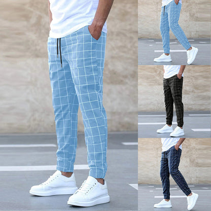Pantalon tendance à motif à carreaux
