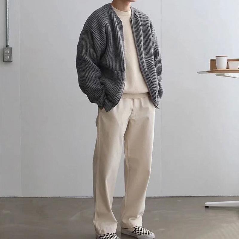 Cardigan homme tricoté avec fermeture zippée