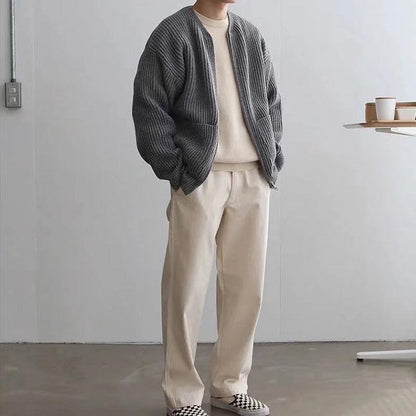 Cardigan homme tricoté avec fermeture zippée