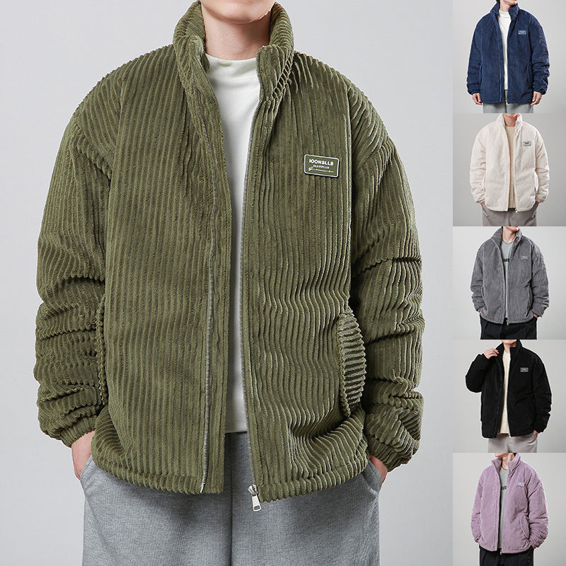 Manteau d’hiver en velours côtelé rembourré en coton