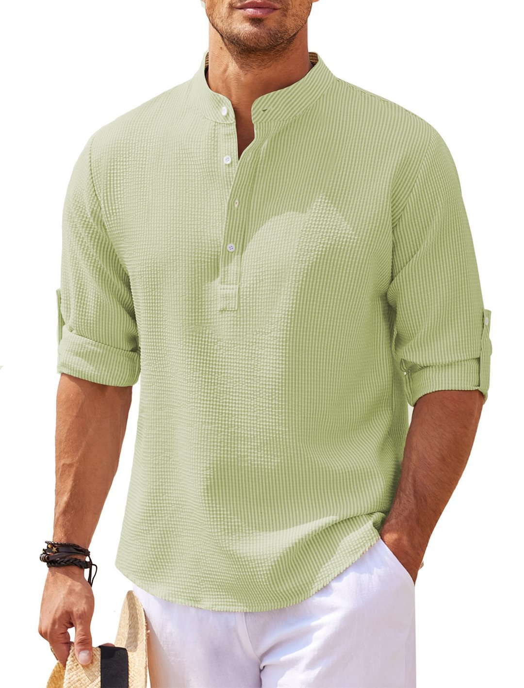 Chemise décontractée pour homme à manches longues