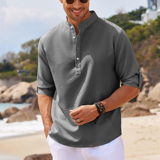 Chemise décontractée pour homme à manches longues