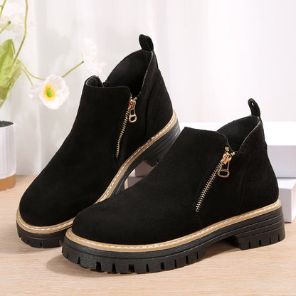 Bottines tendance pour femme avec fermeture éclair latérale.