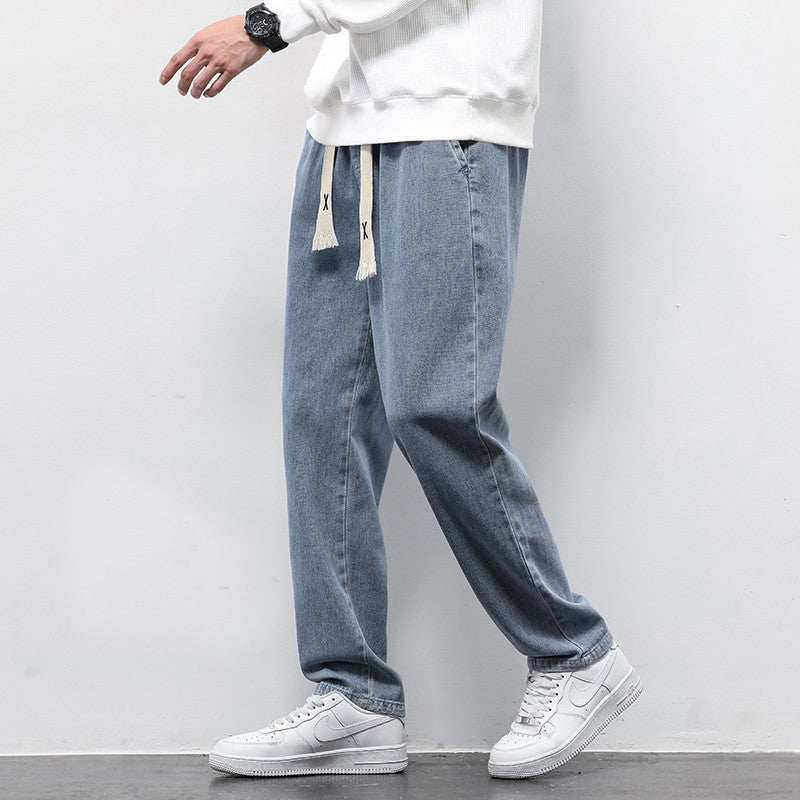 Pantalon jean d’été ample à jambes larges