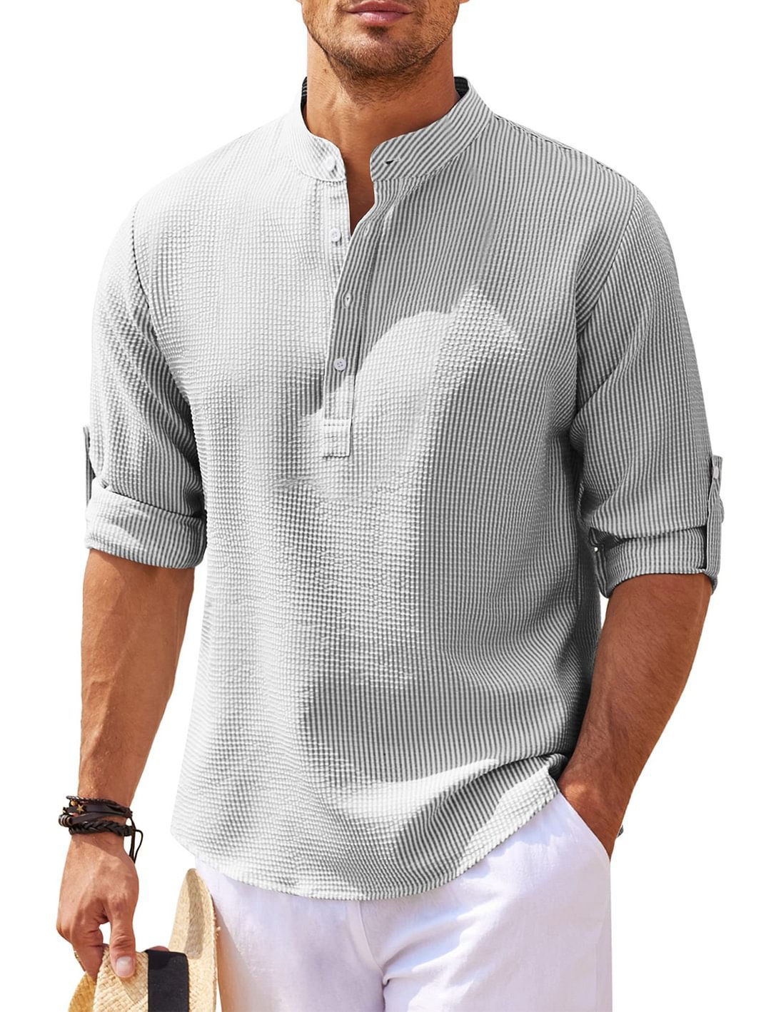 Chemise décontractée pour homme à manches longues